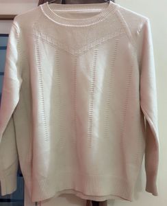 Cream Knit Pullover Sweater