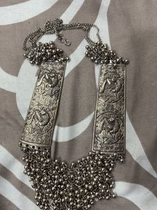Statement Silver Tribal Necklace