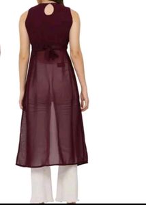 Wine Colored Front Slit Kurti