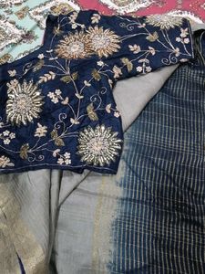 Elegant Saree with Embellished Blouse
