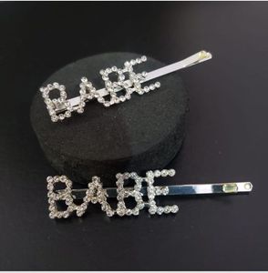 BABE Rhinestone Hair Clips