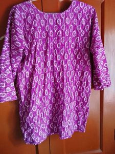 Purple Printed Kurta