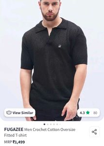 Black Knit Polo Shirt