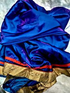 Blue Colour Satin Silk Skirt