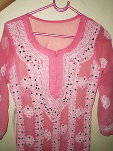 A Mirror Worked Chikankari Kurti