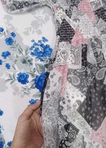 Patchwork Print Mini Dress