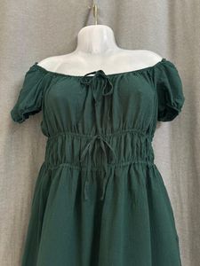 Plus Size Off Shoulder Green Mini Dress For Women