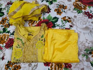Yellow Embroidered Kurta Set