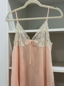 Peach Lace Trim Dress