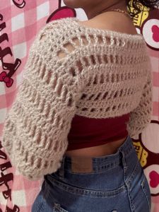 Fluffy Crochet Shrug