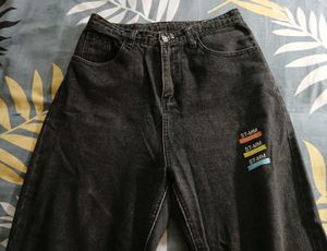 High Waist Charcoal Woman Jeans