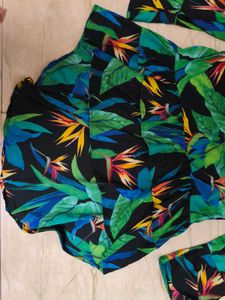 Tropical Floral Print Hi-Lo Dress