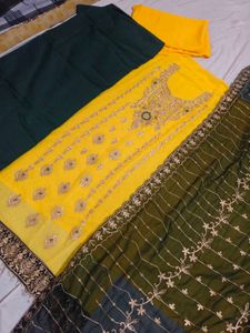 Elegant Embroidered Kurta Set For Haldi Mehandi
