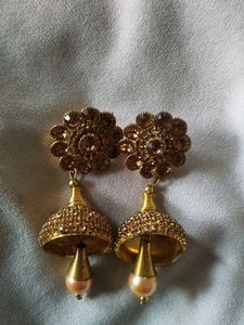 Golden Jhumka Earrings