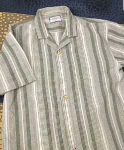 Striped Casual Green White Check Shirt