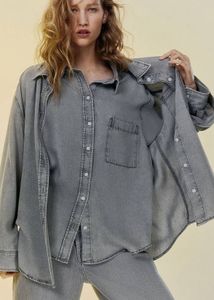 H&M Grey Lyocell Denim Shirt