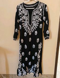 Black chikankri Kurti Set