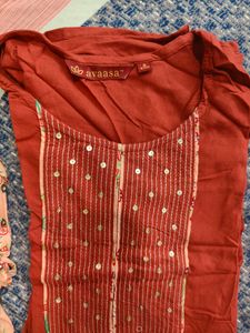 Avaasa Peach Kurta Set