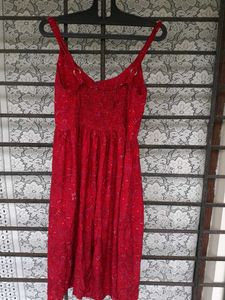 Red Paisley Button-Down Sundress