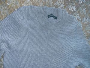 Pale Blue Ribbed Knit Dress