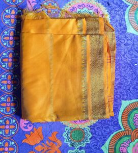 Golden Yellow Saree Fabric