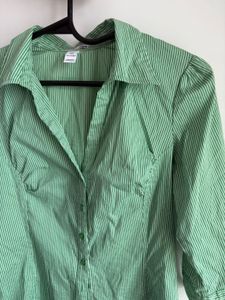 Green Stripped Back Tight Shirt