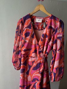 FREEBIRD Belia Wrap Floral Pink Dress