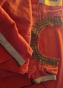 EMBROIDERY WORK , Thread And Stone Work Full New Condition Never Use ....Not Discolor Full Net And Clean...