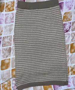 woolen midi skirt