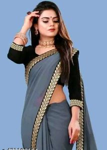 Elegant Red &amp; Black Saree