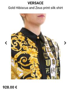Versace Gold Hibiscus &amp; Zeus Silk Shirt