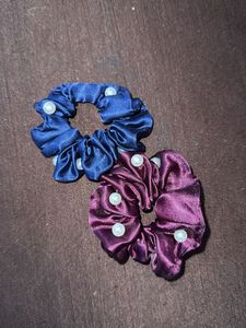 💙💜Pearl Scrunchie Duo💜💙