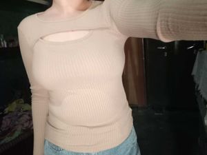 Cute Cutout Long Sleeve Top