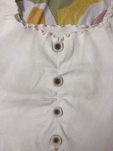 Cute White Button-Front Top