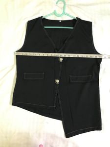 Black Casual Waist Coat Fits S/M