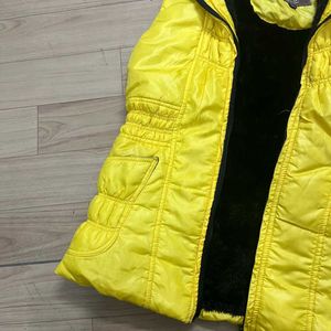 Yellow Puffer Vest Jacket.