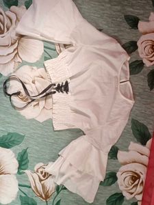 White Corset Crop Top