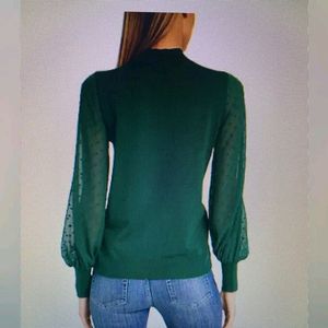 Green Regular Sleeves Woolen Top