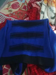 Blue &amp; Black Striped Knit Hoodie