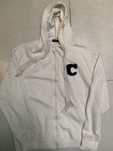 White S&C branded with 'C' Patch hoodie