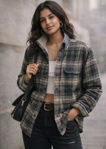 TAILOR VINTAGE Sherpa-Lined Flannel unisex Shaket