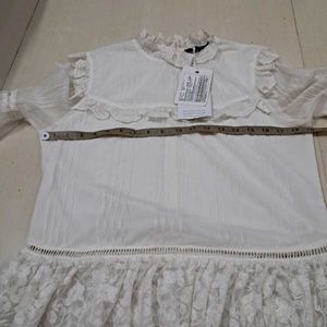 Royal White Western Lace Top