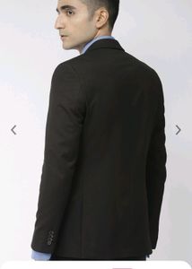 Men Solid Black Single- Breasted Formal Blazer