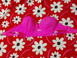 Pink Lace Strapless Bra Top