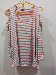 stylish top in white peach colour