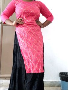 Pink Embroidered Kurta