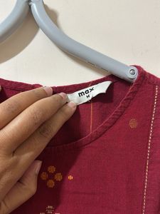 Max Maroon Straight Kurtha