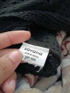 Black Knit See-Through Top