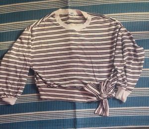 Striped Tie-Front Top