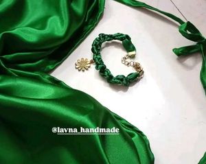 Green Satin Halter Dress